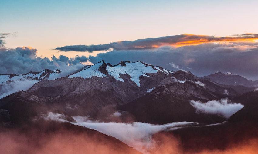 Aerial photo of mountain range