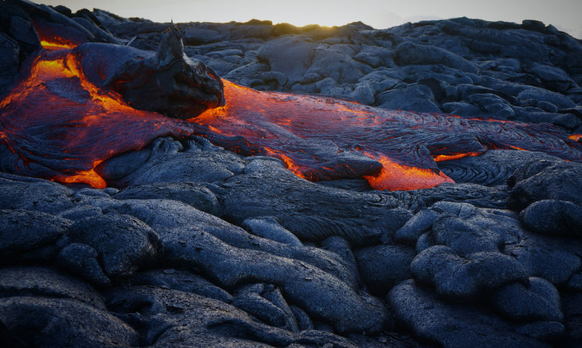 Gray lava rock formation